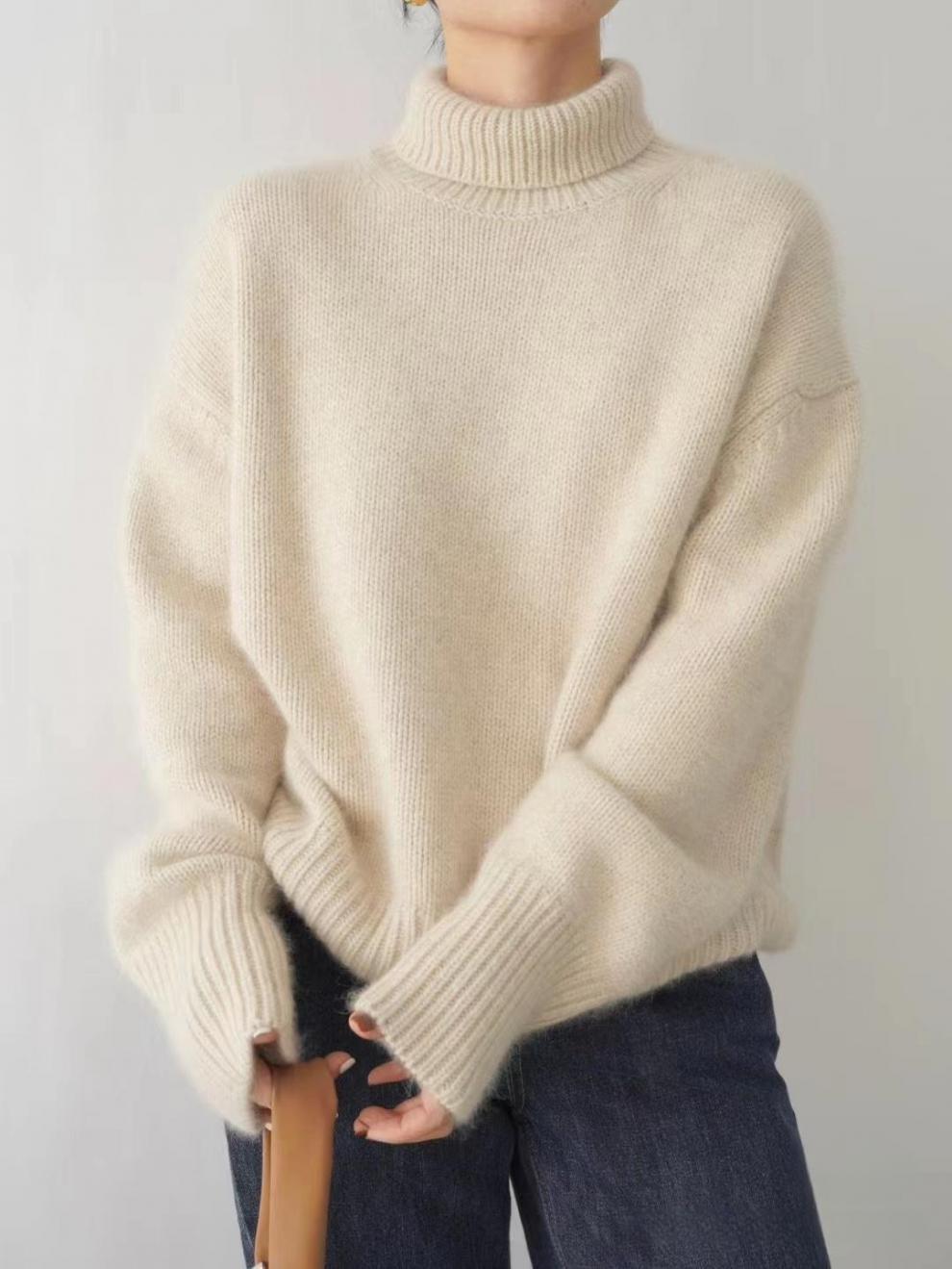 Maglione Elegante, Maglione Donna, Maglione Invernale, Maglione Morbido, Maglione Collo Alto, Maglione Leela Moda
