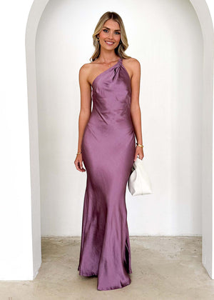 Vestito Lungo Satinato Elegante Asimmetrico