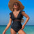Costume Intero con Volant, Scollo a V e Tulle