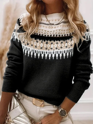 Sabrina – Maglione Donna Invernale Elegante con Motivo Jacquard