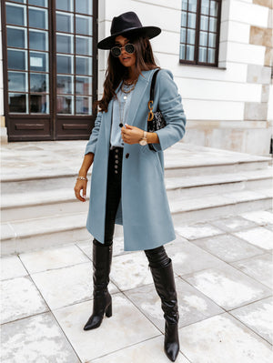 Cappotto Elegante con Collo Revers e Chiusura a Bottone - Giulia