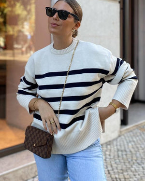 Pullover in Maglia a Righe