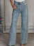 Jeans Donna Straight Vita Alta con Brillanti Elegante Leela Moda