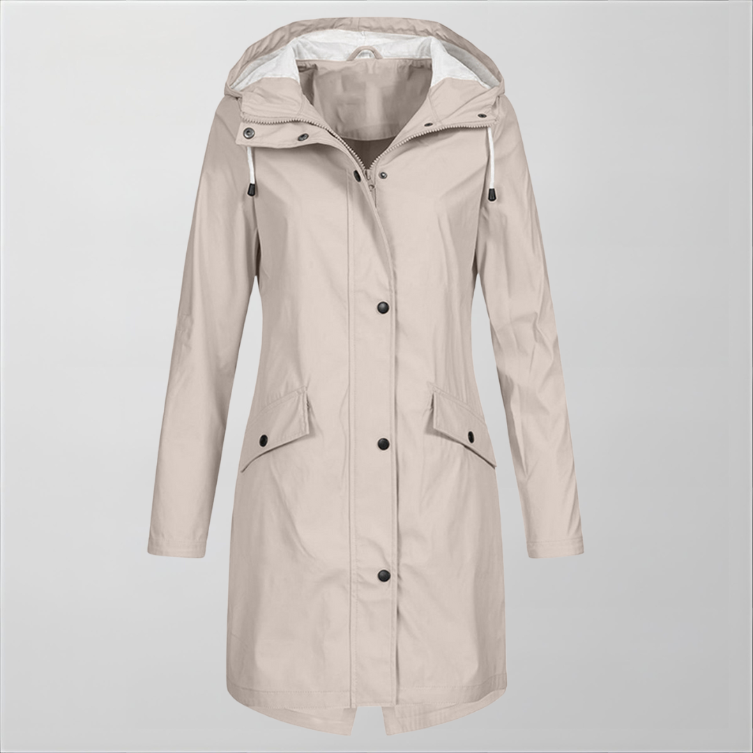 Giacca Impermeabile Donna con Cappuccio – Eleganza Funzionale e Protezione Antipioggia – Stella