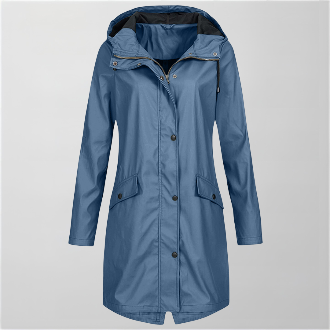 Giacca Impermeabile Donna con Cappuccio – Eleganza Funzionale e Protezione Antipioggia – Stella