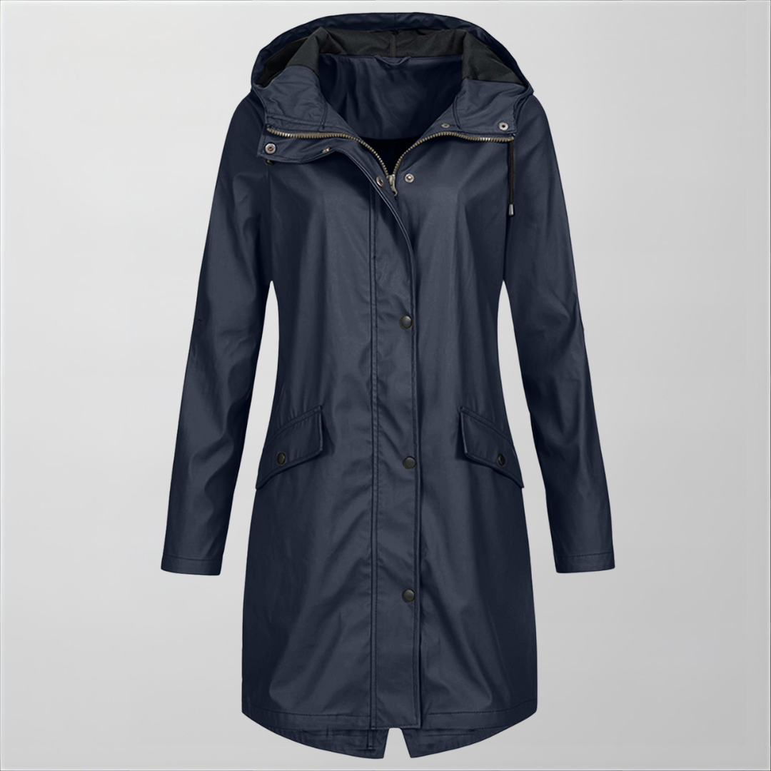 Giacca Impermeabile Donna con Cappuccio – Eleganza Funzionale e Protezione Antipioggia – Stella