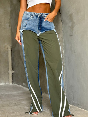 Jeans Wide Leg Destroyed a Vita Media Leela Moda