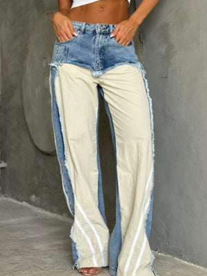 Jeans Wide Leg Destroyed a Vita Media Leela Moda