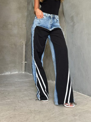 Jeans Wide Leg Destroyed a Vita Media Leela Moda