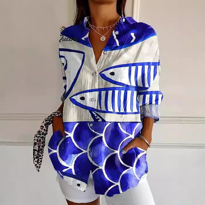 Camicia Luna con Stampa Radiante