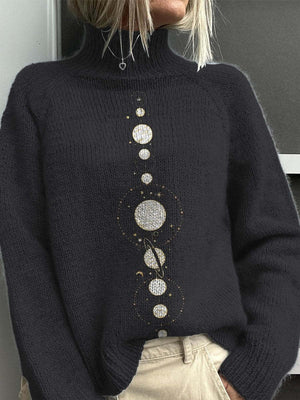 Maglione Dolcevita con Stampa Radiante