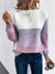 Maglione Donna Elegante a Blocchi di Colore – Girocollo Comodo e Versatile – Viola