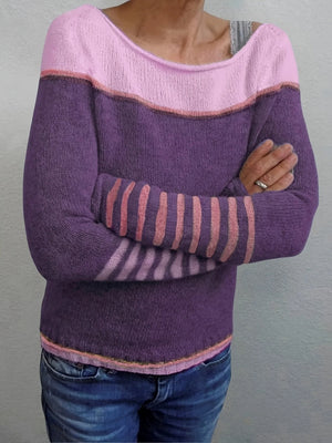 Maglione Donna Elegante a Righe Maniche Lunghe – Beatrice