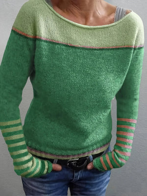 Maglione Donna Elegante a Righe Maniche Lunghe – Beatrice
