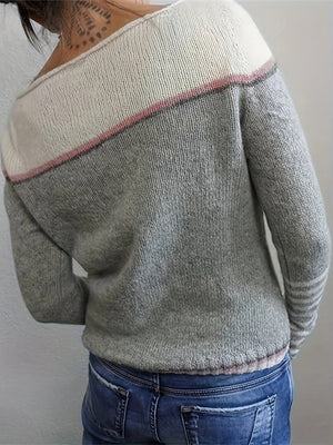 Maglione Donna Elegante a Righe Maniche Lunghe – Beatrice