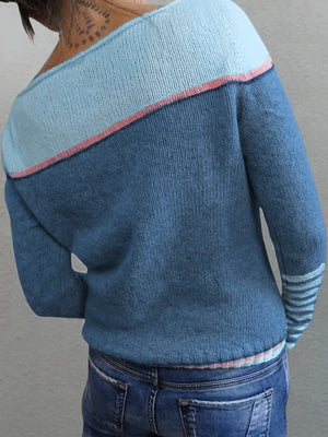 Maglione Donna Elegante a Righe Maniche Lunghe – Beatrice