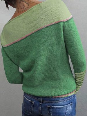 Maglione Donna Elegante a Righe Maniche Lunghe – Beatrice