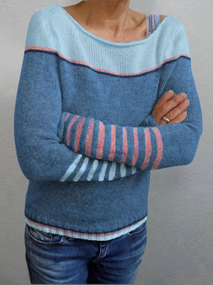 Maglione Donna Elegante a Righe Maniche Lunghe – Beatrice