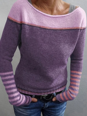 Maglione Donna Elegante a Righe Maniche Lunghe – Beatrice