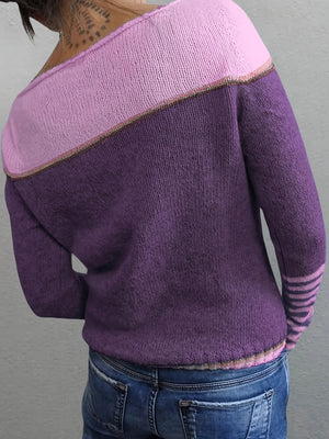 Maglione Donna Elegante a Righe Maniche Lunghe – Beatrice