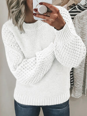 Maglione Donna Elegante con Maniche a Palloncino e Lavorazione a Maglia – Alessia