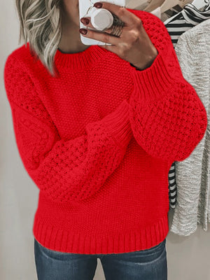 Maglione Donna Elegante con Maniche a Palloncino e Lavorazione a Maglia – Alessia