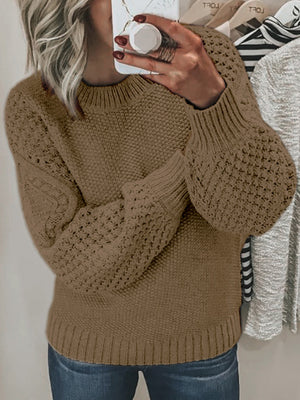 Maglione Donna Elegante con Maniche a Palloncino e Lavorazione a Maglia – Alessia