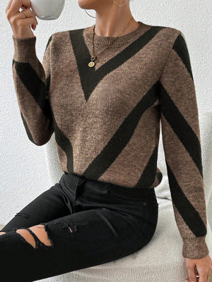 Maglione Donna Elegante con Motivo Geometrico a V – Martina