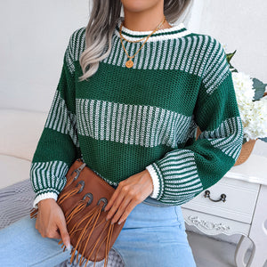 Maglione Donna Invernale Elegante – A Righe Largho e Caldo