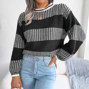 Maglione Donna Invernale Elegante – A Righe Largho e Caldo
