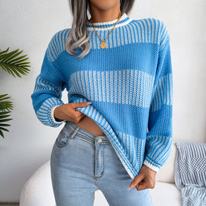 Maglione Donna Invernale Elegante – A Righe Largho e Caldo
