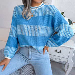 Maglione Donna Invernale Elegante – A Righe Largho e Caldo