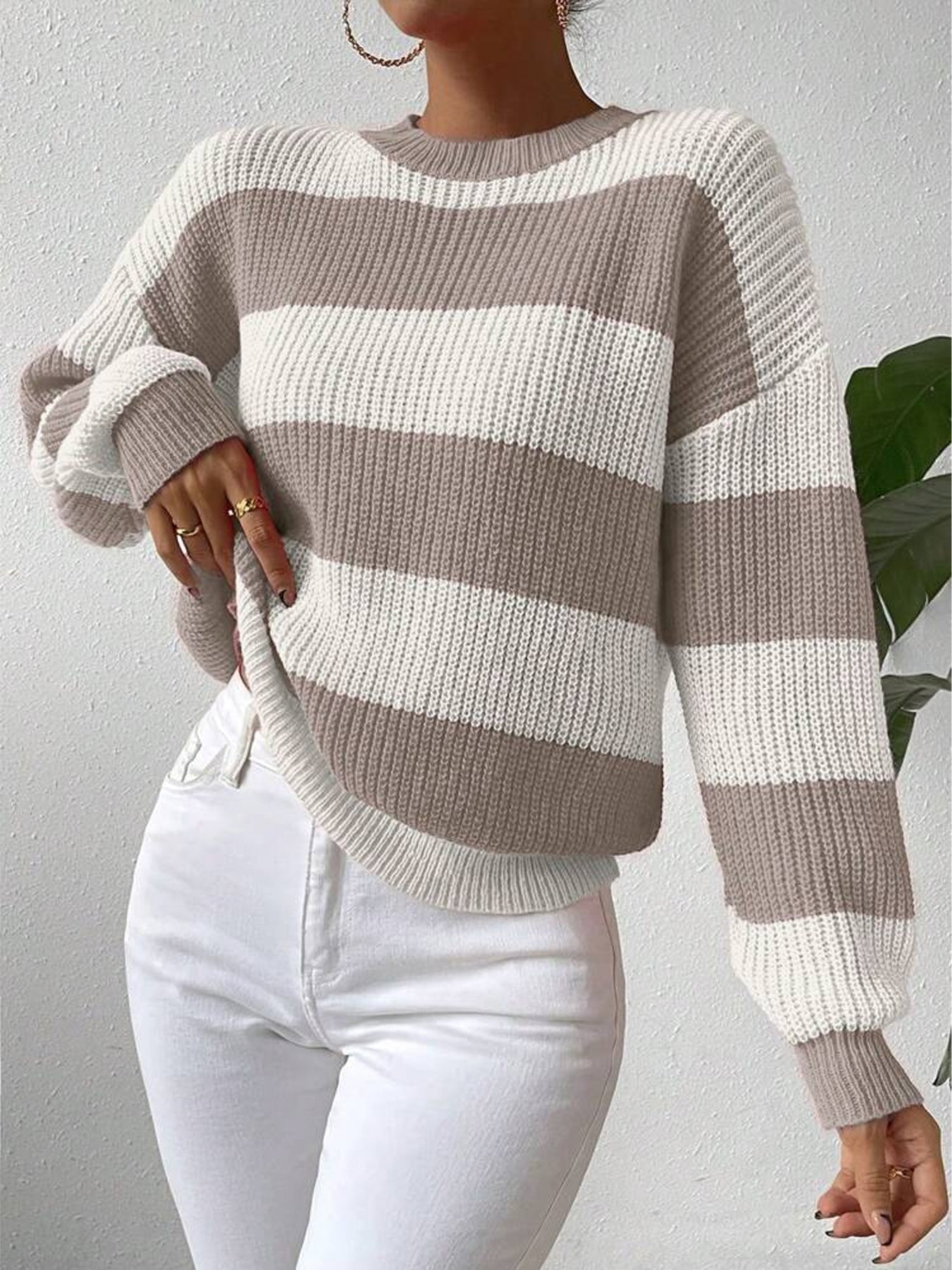 Maglione Donna Invernale – Elegante a Collo Rotondo con Lavorazione a Maglia Spessa