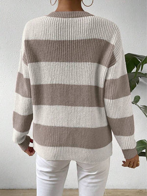 Maglione Donna Invernale – Elegante a Collo Rotondo con Lavorazione a Maglia Spessa