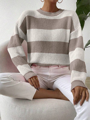 Maglione Donna Invernale – Elegante a Collo Rotondo con Lavorazione a Maglia Spessa