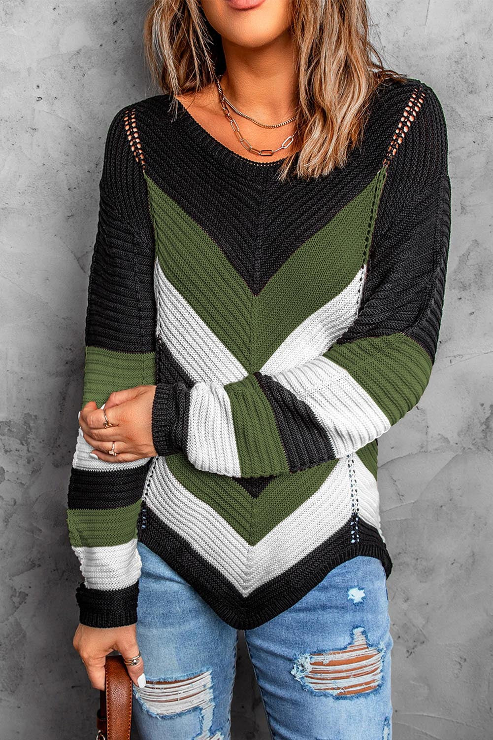 Maglione Donna Invernale a Chevron – Morbido e Caldo a Maglia – Veronica