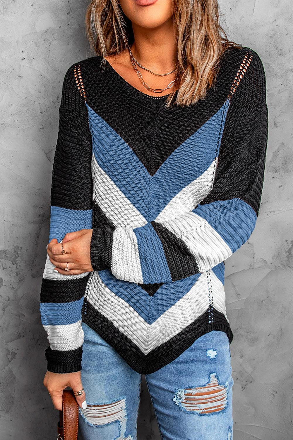 Maglione Donna Invernale a Chevron – Morbido e Caldo a Maglia – Veronica