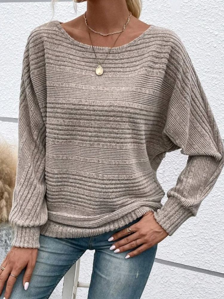 Maglione Donna Nora – Scollo Ampio e Maglia Morbida a Coste
