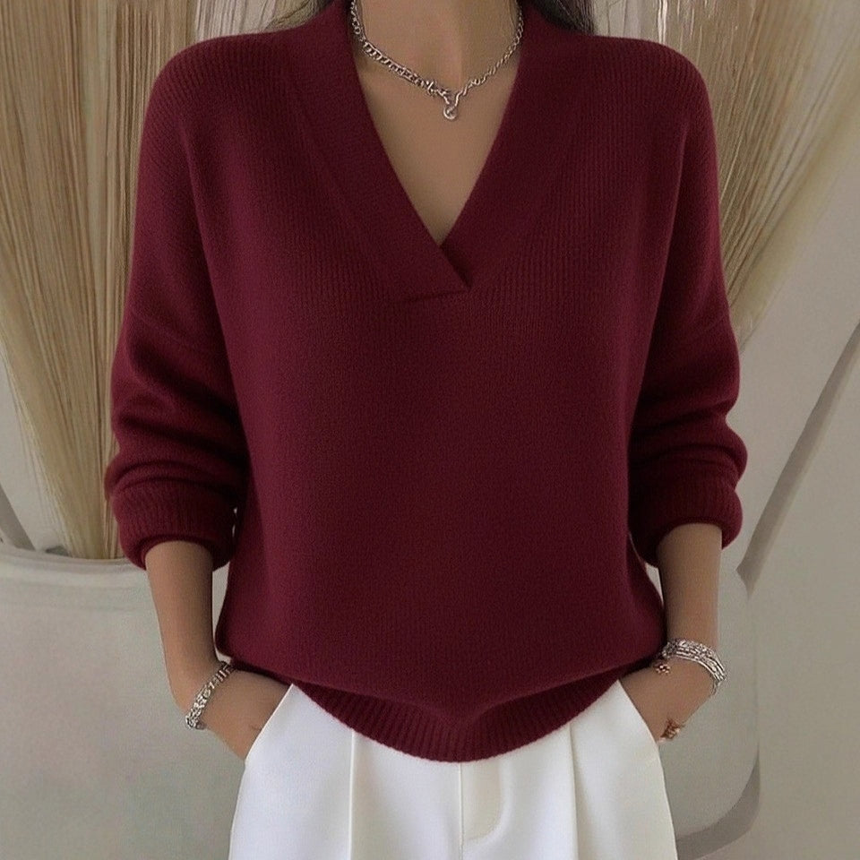 Maglione Donna Oversize con Scollo a V – Morbidezza, Comfort e Stile Versatile – Camilla
