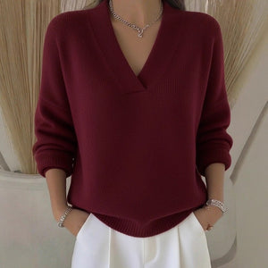 Maglione Donna Oversize con Scollo a V – Morbidezza, Comfort e Stile Versatile – Camilla