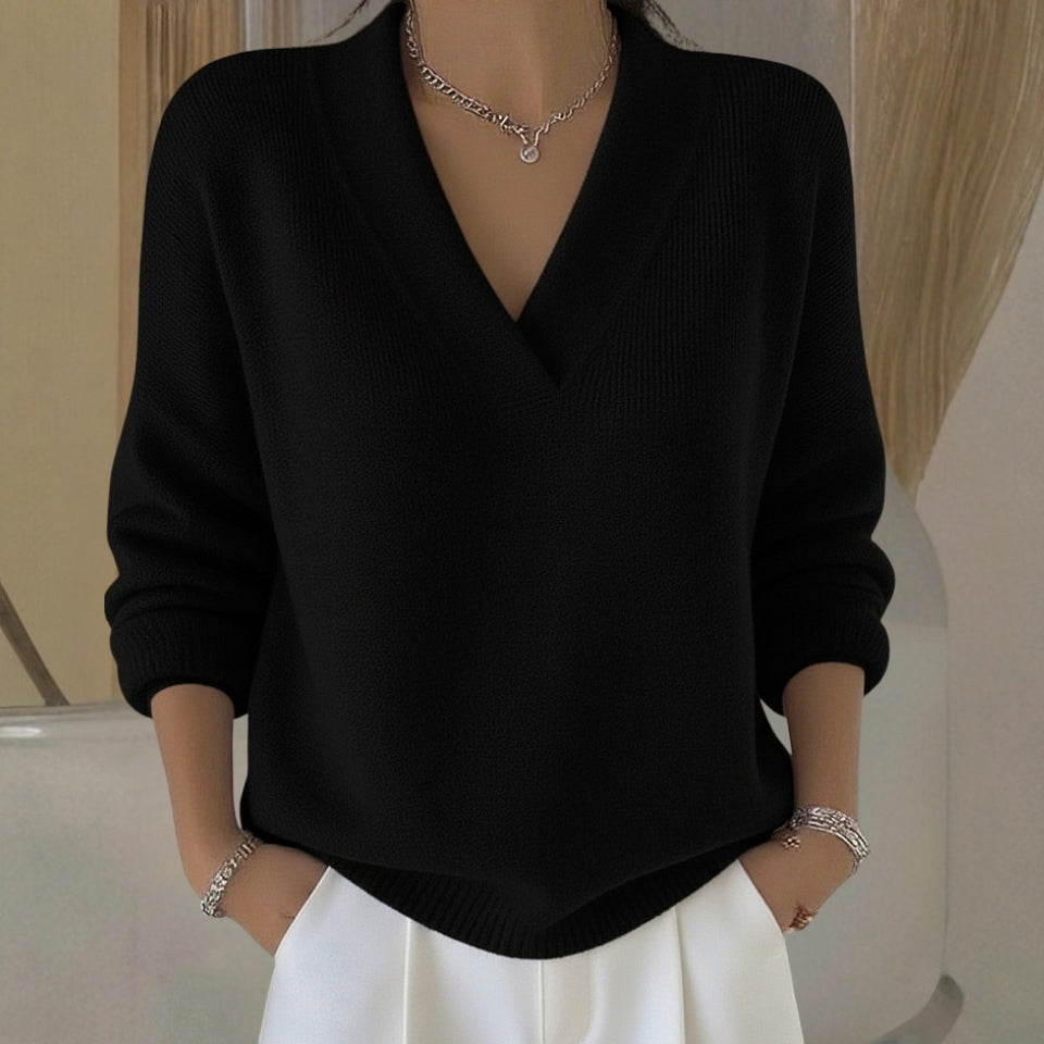 Maglione Donna Oversize con Scollo a V – Morbidezza, Comfort e Stile Versatile – Camilla