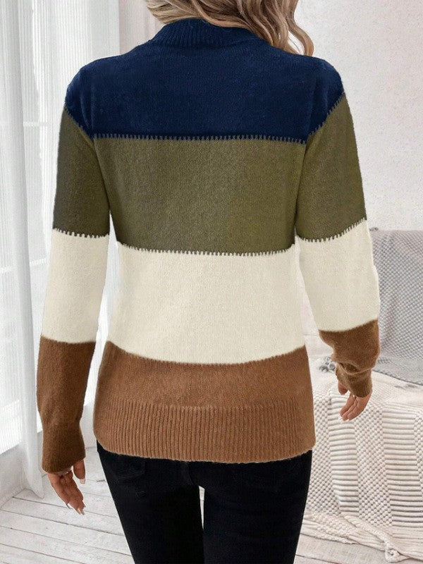 Maglione Donna a Blocchi di Colore – Caldo, Elegante e Morbido - Valentina