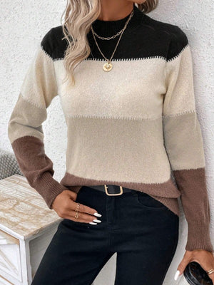 Maglione Donna a Blocchi di Colore – Caldo, Elegante e Morbido - Valentina