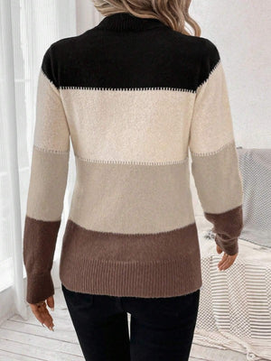 Maglione Donna a Blocchi di Colore – Caldo, Elegante e Morbido - Valentina
