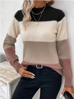 Maglione Donna a Blocchi di Colore – Caldo, Elegante e Morbido - Valentina