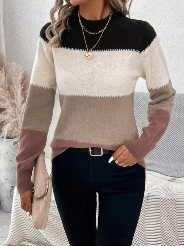 Maglione Donna a Blocchi di Colore – Caldo, Elegante e Morbido - Valentina