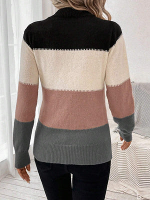 Maglione Donna a Blocchi di Colore – Caldo, Elegante e Morbido - Valentina