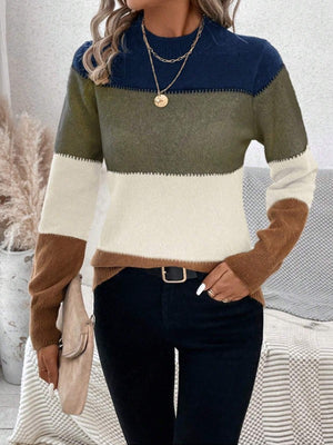 Maglione Donna a Blocchi di Colore – Caldo, Elegante e Morbido - Valentina