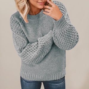 Maglione Donna a Maglia Grossa con Maniche a Palloncino – Texture e Comfort – Chiara