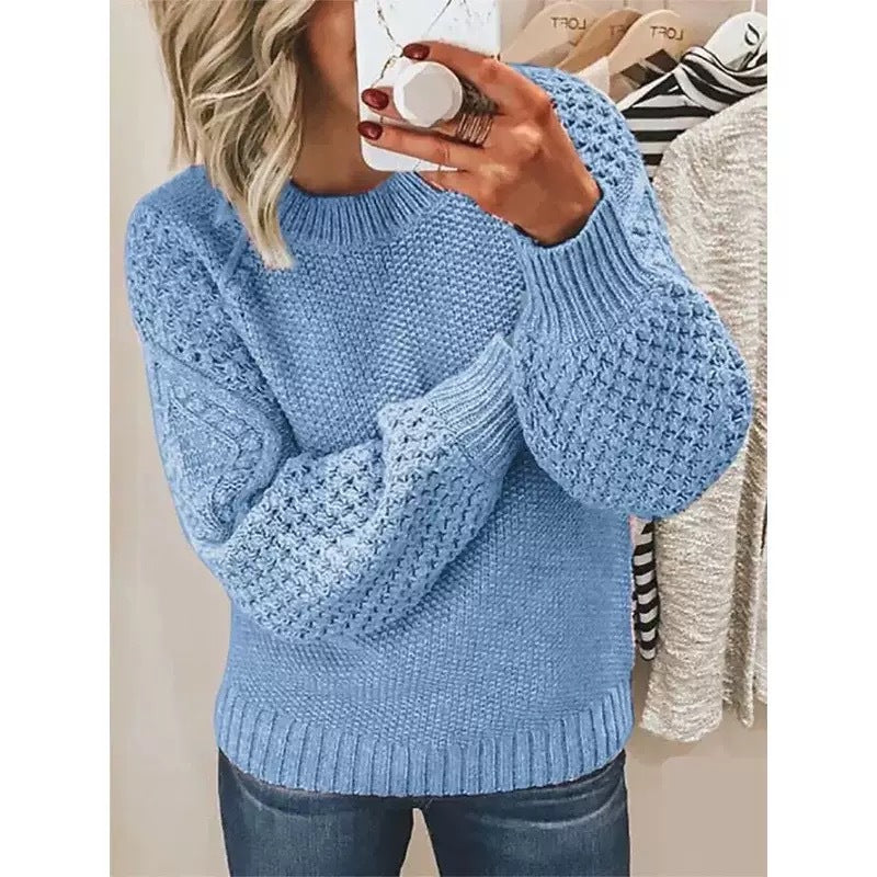 Maglione Donna a Maglia Grossa con Maniche a Palloncino – Texture e Comfort – Chiara